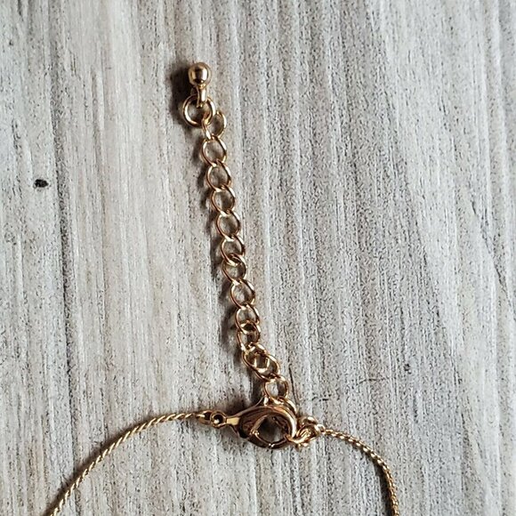 Girl's Baby Pink And Gold Toned Baby Elephant Charm Necklace Adjustable Length - Picture 5 of 5